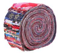 SEWACC Christmas Fabric Roll Quilting Strips Cotton Fabric Roll up Fabric Strips Bundle Patchwork Craft Sewing Supplies for Quilters Crafting Sewing DIY Crafts