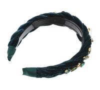 SEWACC Christmas Headband for Women with Rhinestone Snowflakes and Christmas Sock Decorations Comfortable Wide Cloth Hair Accessory for Holiday Parties