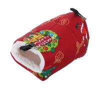 SEWACC Christmas Red Hanging Parrot Hammock Thick Cotton Bird Nest Bed for Cage Winter Warm Snuggle Hut Suitable for Parakeets Cockatiels Conures Macaws and Pets