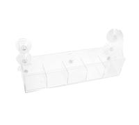 SEWACC Clear Acrylic Suction Cup Fridge Organizer with Dividers Transparent Refrigerator Shelf for Oil Bottle Spice Jar and Beverage Storage Stable Suction Mount for Kitchen and Pantry