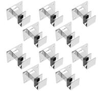 SEWACC Closet Rod Bracket Thickened Square Shelf Support with Strong Weight-bearing Capability Heavy Duty 10pcs Carbon Steel Wall-mounted for Clothes and Shower Rods for Busy Retail