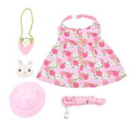 SEWACC Colored Rabbit Printing Harness Vest with Sturdy Leash for Small Pets Comfortable Bunny Clothing with Hat for Dwarf and Holland Lop Rabbits Easy to Wear and Remove