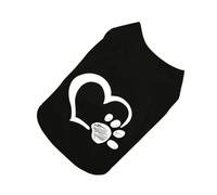 SEWACC Comfortable Cotton Pet Vest for Small Dogs with Heart and Footprint Pattern, Easy to Put on Warm-weather Dog Clothes for Outdoor Activities and Party Costume