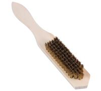 SEWACC Copper Wire Brush Cleaning Brush with Large Beechwood Handle Dense Pure Copper Bristles for Industrial Heavy-duty Surface Cleaning and Rust Removal