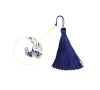 SEWACC Creative Sea Wave Modeling Bookmark with Tassel Hanging Decor for Graduation Party, Practical Alloy and Polyester Material, Unique Blue Wave Bookmarks for Stylish Book Accessories