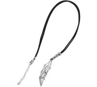 SEWACC Crystal Cage Necklace Decorative and Simple Design Adjustable with Metal and Artificial Leather Cord, Size S for DIY and Matching with T-shirts