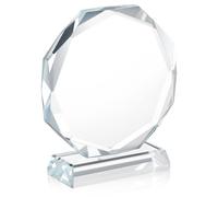 SEWACC Decorative Crystal Trophy Transparent Prize Trophy Clear Award for Home Office Display 4. 5 Inch