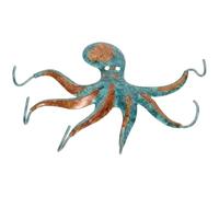 SEWACC Decorative Octopus Wall Hook Iron Rustic Metal for Kitchen and Bathroom Hanging Towels Home Organization