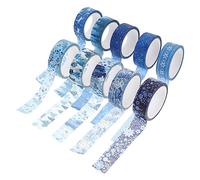 SEWACC Decorative Washi Tape Scrapbook Diy Tapes 10 Rolls Japanese Paper Winter Christmas Pattern 5m Length Planner Sticker Card Envelope Student Use Gift Box Journaling Crafting