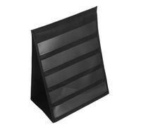 SEWACC Desktop Black Pocket Chart Stand 43X33Cm, Large Triangular Tabletop Card Display Rack for Classroom Schedule, Teaching Calendar, and Home Office Organization