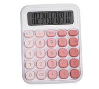 SEWACC Desktop Calculator with Large Buttons Nonslip Base Big LCD Screen for Office Student Teacher Use Pink Compact Mechanical Style for Budgeting and Math Tasks