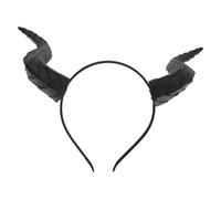 SEWACC Detachable Devil Horns Headband for Halloween Costume with Gothic Punk Style, Black Pu and Iron Material, Lightweight Portable Horns Hairband for Themed Events and Day the Dead