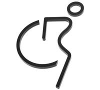 SEWACC Disabled Wheelchair Sign Sticker for Bathroom Door Outdoor Disability Symbol Decal Easy to Install Accessible Toilet Sign for Public Restrooms and Elevators Black Matte Acrylic