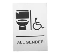 SEWACC Disabled Wheelchair Toilet Sign Alloy Unisex Restroom Guiding Sign Smooth Edges Clear Visibility for Hotel Store Shopping Center Public Bathrooms