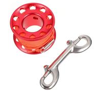 SEWACC Diving Finger Spool Scuba Diving Spool Red Aluminium Alloy with Snap Clip Anti-tangle Cave Mapping