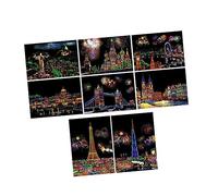 SEWACC DIY Scratch Paper Art for City Building Night View Scratch Cards with Bright Hidden Colors Creative for Intelligence and Visualization Development