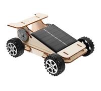 SEWACC Diy Wooden Solar Car Model Kit, Stem Science Experiment Toy, Educational Wooden Solar Powered Car Model, Interactive Building Kit for Kids, Family Learning And Creativity