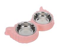 SEWACC Dog Feeder Stainless Steel ABS Butterfly PET Food Water Bowl Large Capacity Pink Non-slip Bottom for Rabbit Dog PET Owners