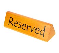 SEWACC Double Sided Reserved Table Sign for Restaurant Wedding Seating Pine Wood Reservation Sign with Smooth Finish Reserved Seat Card for Banquets Parties and Events