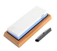 SEWACC Double Sided Whetstone Sharpener Grit Combination Honing Stone with Non Slip Base for Kitchen Chefs and Home Use Heat Resistant Sharpening Tool for Polishing and Edge Finishing