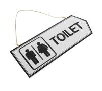 SEWACC Double Sided Wooden Restroom Sign with Hanging Rope Rustic Bathroom Door Plaque for Unisex Stylish Farmhouse Decor with Indications Versatile Wall Art for Home and Office
