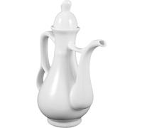SEWACC Drinking Wine Kettle Ceramic Jug White 280ml for Home Bar and Camping, Easy to Lift and Move