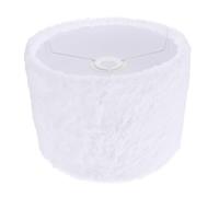 SEWACC E27 Plush Lamp Shade Cover, 24cm White Faux Rabbit Long Pile Table Lamp Shade, Compatible with E27 and E14 Bulbs, Soft Decorative Lampshade for Living Room and Bedroom