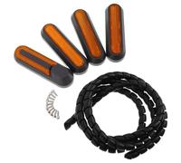 SEWACC Electric Scooter Aluminum Alloy Easy Installation Side Cover Wheel Hubs Cover Reflective Strips for Universal Fit Scooters Night Riding Safety