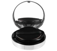 SEWACC Empty Loose Powder Container with Sponge Puff, Round Refillable Cushion Case in Ink Silver for Travel Skincare and Foundation Storage