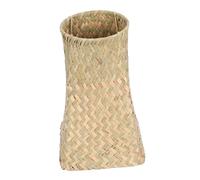 SEWACC European Style Decorative Pen Holder Woven Straw Braided Flowerpot Desktop Organizer for Office and Home Multipurpose Pencil Pot with Chic Rustic Design Friends