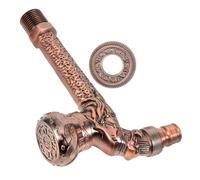 SEWACC European Style Vintage Wall Mounted Metal Faucet Embossed Decorative Water Tap for Kitchen Retro Alloy Design Space Saving Fixture with Elegant European Craftsmanship