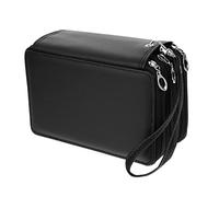 SEWACC Expandable Capacity Pu Zipper Pencil Case Layers Stationery Pouch for School and Office Supplies for Artists and Students