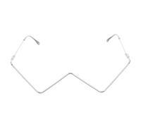SEWACC Eyeglasses Frame without Lens Design Silver Lightweight Metal Chic and Stylish Spectacle Frame for Stage Performance and Cosplay