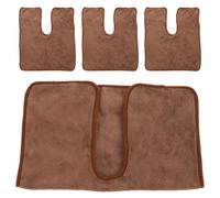 SEWACC Facial Towels Quick Dry Coral Fleece Towels for Estheticians U-shaped 4pcs in Coffee Colour Ultra-soft and Absorbent Easy to Wash for Salon and Massage Use