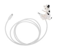 SEWACC Fast Charging Dog Type-c USB Data Transfer Cable Long Dual Type-c Connector Cord with Built-in Regulation for Phones Readers White
