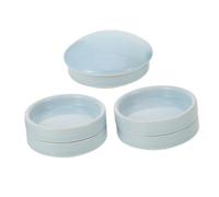 SEWACC Five-layer Stackable Ceramic Watercolor Mixing Palette with Lid, Traditional Chinese Pigment Paint Tray for Artists, Practical Multi-functional Paint Mixer in Classic Kiln Celadon