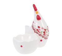 SEWACC Floral Chick Ornament Ceramic Egg Holder Creative Organizer Adorable Desktop Decor Single Tray for Home Kitchen