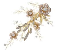 SEWACC Floral Rhinestone Bride Hair Clip Lightweight Barrette for Wedding and Daily Use Easy to Put on Remove