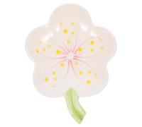 SEWACC Flower Ceramic Soap Dish Soap Holder Container Tray Box for Shower Storage White Porcelain