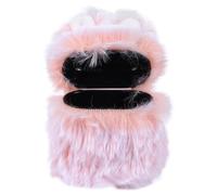 SEWACC Fluffy Plush Rabbit Ear Earphone Case for Cute and Lightweight Headphone Carrier Unique Design for Stylish Protection and Comfort