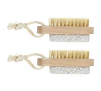 SEWACC Foot and Nail Exfoliating Brush with Pumice Stone Double-Sided for Bath Use and Hard Skin Removal Compact 3.7In