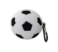 SEWACC Football Shape Wireless Earbud Cover with Buckle Shockproof Silicone Headphone Protector Compatible with Airpods Portable Case for Easy Carry and Storage