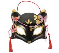 SEWACC Fox Costumes Traditional Japanese Masquerade Animal Half Covers Lovely Accessories for Women Halloween Cosplay Foxes Venice Man Plastic Hairy