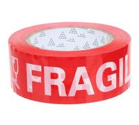 SEWACC Fragile Warning Packing Tape Red White Shipping Care Tape for Boxes Parcels Moving Fragile Stickers Secure Heavy Duty for Safe Cargo Transport