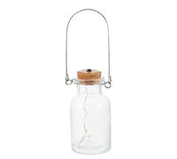 SEWACC Glass Bottle Hanging Lamp Warm White LED Night Light Glass Jar Wedding Decorative Glowing Lamp Wide Mouth for Indoor Home Party