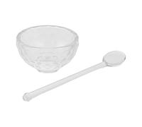 SEWACC Glass Facial Mixing Bowl with Spoon for Essential Oils and, Small Diamond Glass Bowl for Spa, Salon, and Home Skincare Beauty Tool