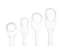 SEWACC Glass Weighing Funnels Glass Funnel Tube 4pcs Pack for Laboratory Operations and Precise Experiments with Measuring Function and High Temperature Resistance