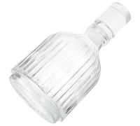 SEWACC Glass Whiskey Decanter Set 360Ml Striped High-End Liquor Bottle with Decorative Holder and Empty Alcohol Decanter Suitable for Home Bar and Whisky Serving