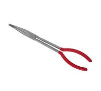 SEWACC Gold Melting Pliers Bent Nose Pliers Long Crucible Tongs Fire Tongs for Crucible Long Reach Tool Rubber