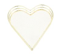 SEWACC Golden Heart Shaped Iron Storage Basket for Office Desk Organising | Ventilated Plastic Insert, Quick Access for Small Items, Countertop Use, Simple Style, 5.11 Oz